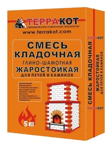 смесь кладочная огнеупорная "терракот" мертель (20 кг)