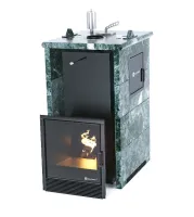 печь для бани изистим сочи м2 premium в трехстор. кожухе из змеевика закр. верх (вх.с тыл.стор)