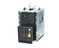 печь для бани изистим анапа м2 premium в трехст. кожухе из змеевика закр.верх вход справа, футеровка