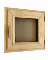 форточка для бани деревянная 0,5х0,5 м стекло бронза, ольха, woodson