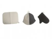 набор из 3-х предметов (шапка "комбинированный", рукавица, коврик) бацькина баня #