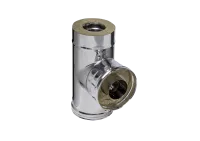 тройник феррум утепленный угол 90° нержавеющий (430/0,8мм)/зеркальный, ф115/200, по воде