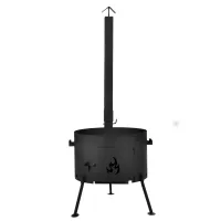 печь под казан узбекский 22-25л с трубой 480мм #