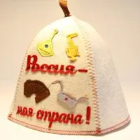 шапка банная с аппликацией "россия - моя страна"