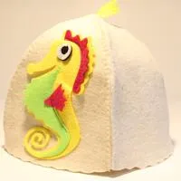 шапка банная с аппликацией "морской конек"