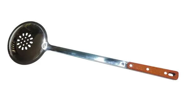 шумовка узбекский нерж. с деревянной ручкой 46,5 см