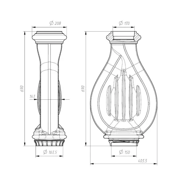 конвектор прометалл лира 150м-130м (черный)